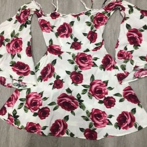 Rose dress and plain black romper